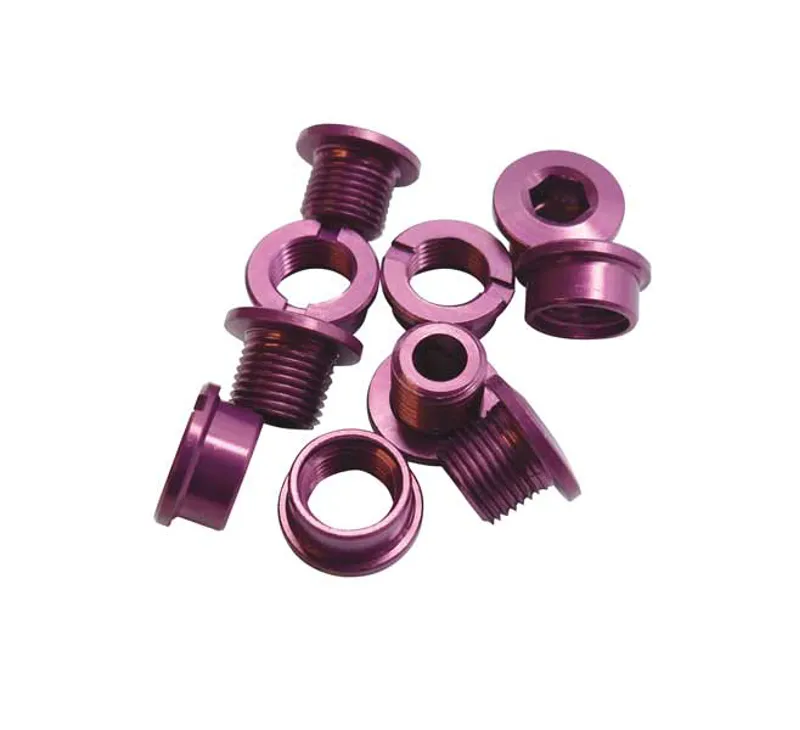 ID Alloy Single 8.5mm Aluminium Chainring Bolts in Anodized Purple