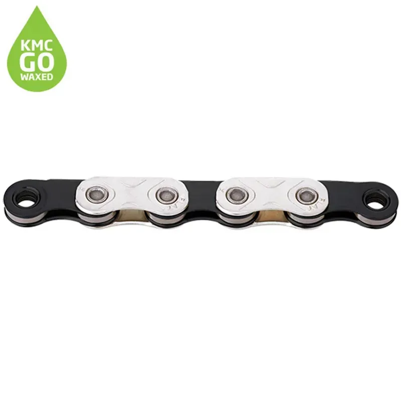 KMC X Flat Pre-Waxed SRAM 12/13x 126l Chain in Black-Silver-1