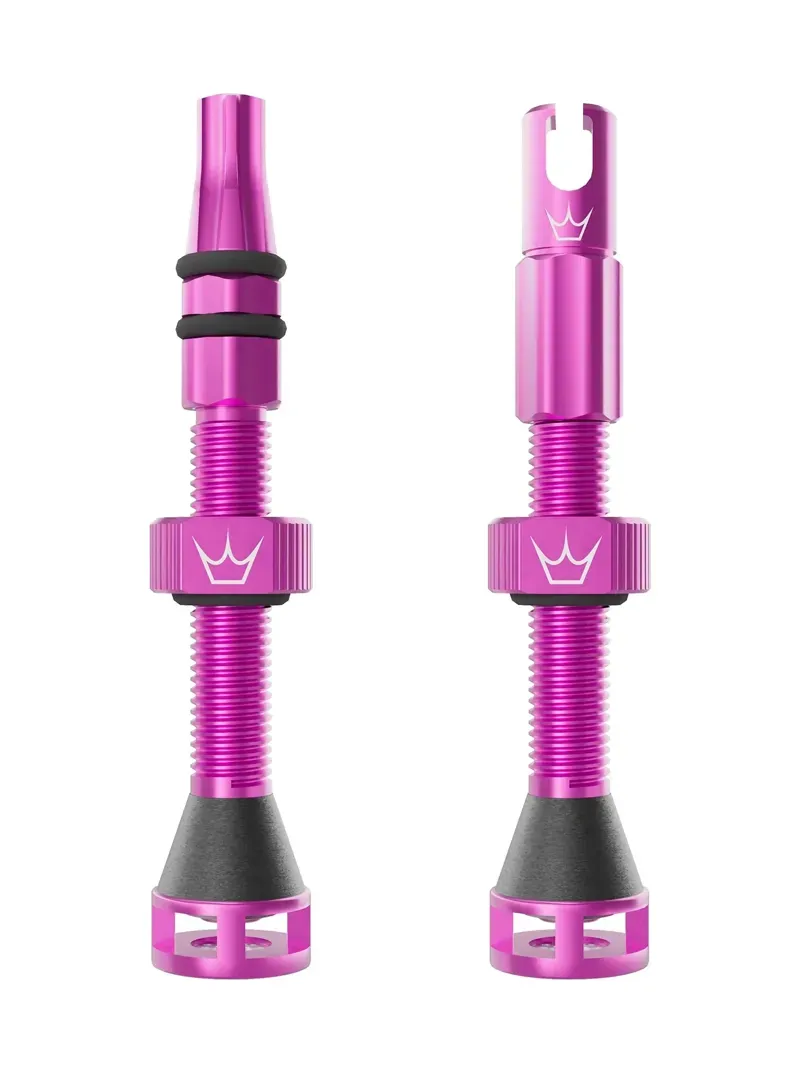 Peaty's Holeshot Fast Flow Tubeless Valves in Pink