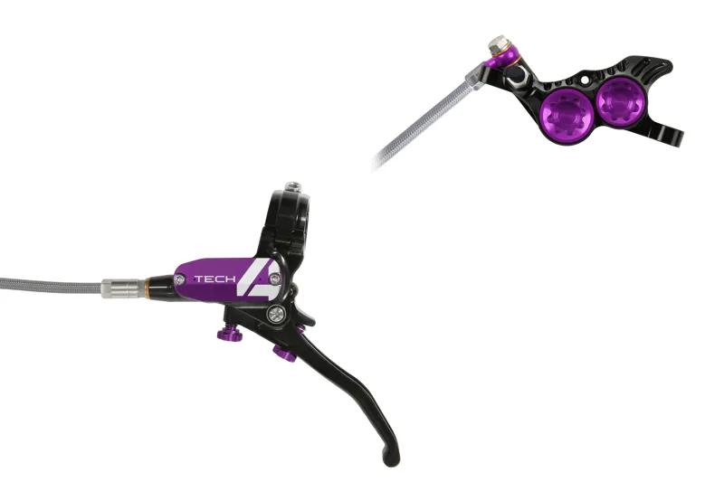 Hope Tech4 V4 Brakes Black/Purple - BRAIDED