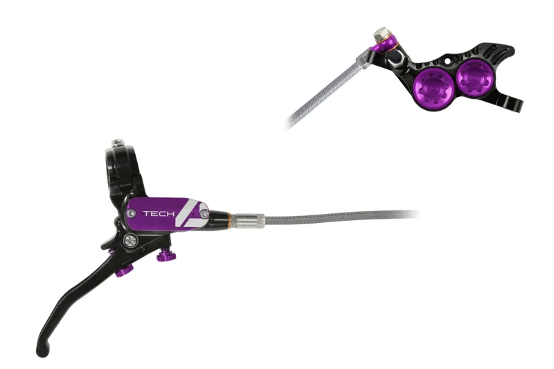 Hope Tech4 V4 Brakes Black/Purple - BRAIDED-1