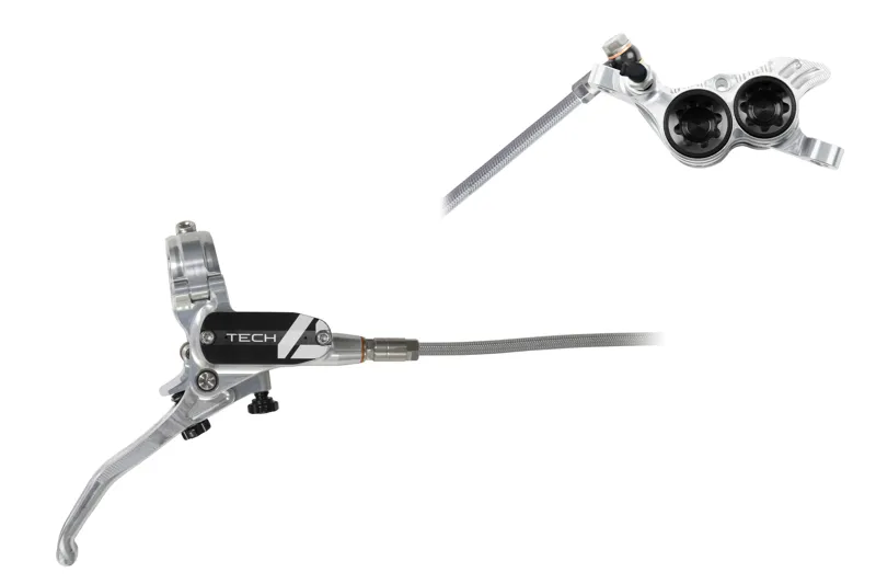 Hope Tech4 V4 Brakes Silver/Black - BRAIDED-1