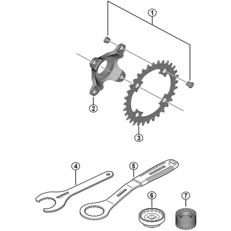 Shimano Spares SMCRE80 Gear Fixing Bolt 4-pack in Black-2